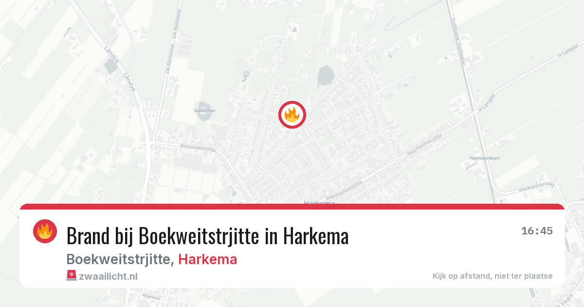 Brand bij Boekweitstrjitte in Harkema — 26 jun 2026