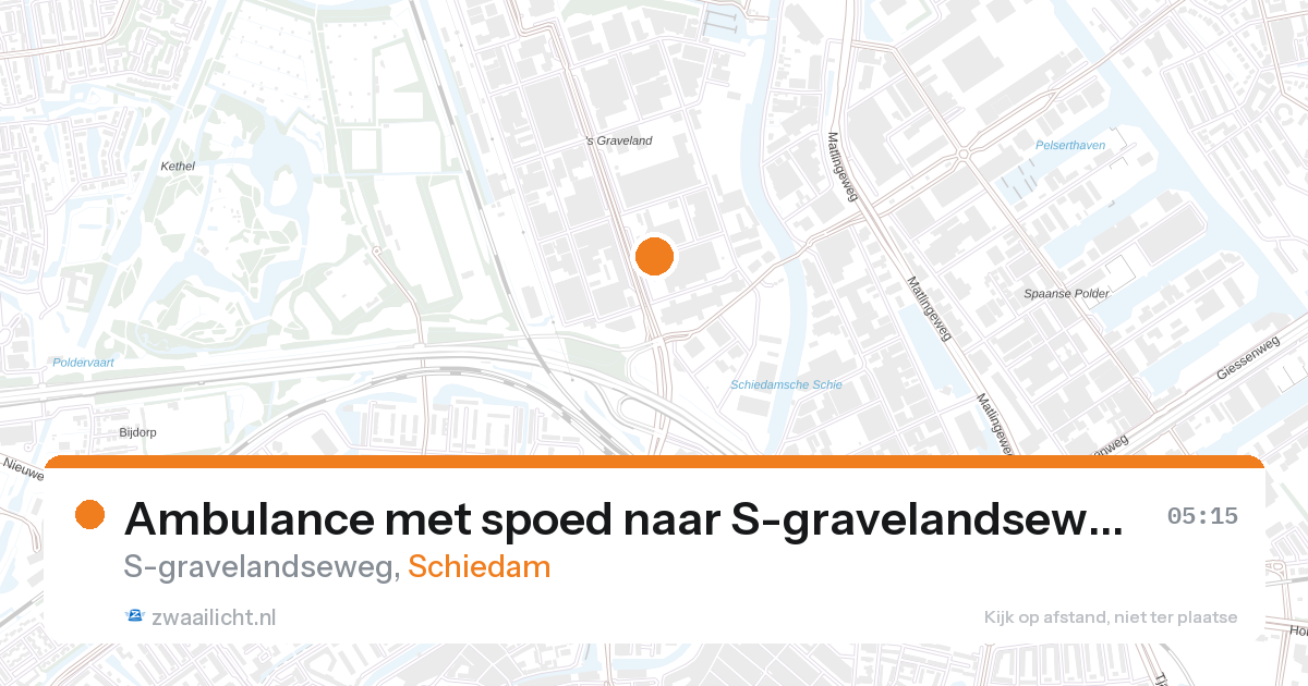 Ambulance met spoed naar S-gravelandseweg in Schiedam — 17 jul 2026