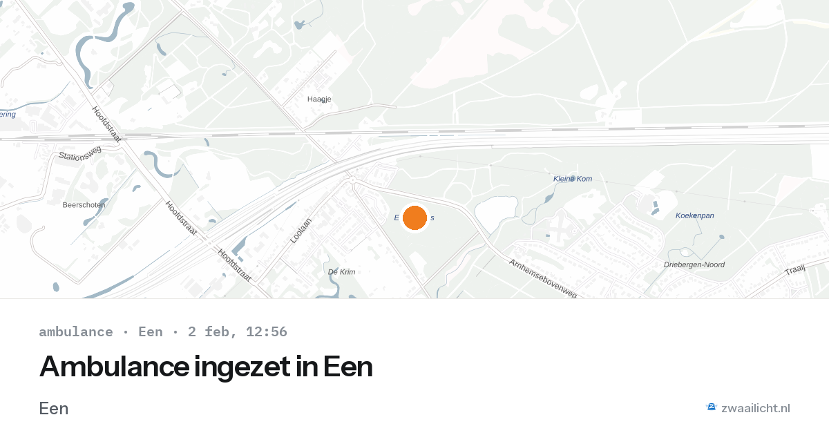 Ambulance ingezet in Een — 2 feb 2026 | 🚨 Zwaailicht.nl