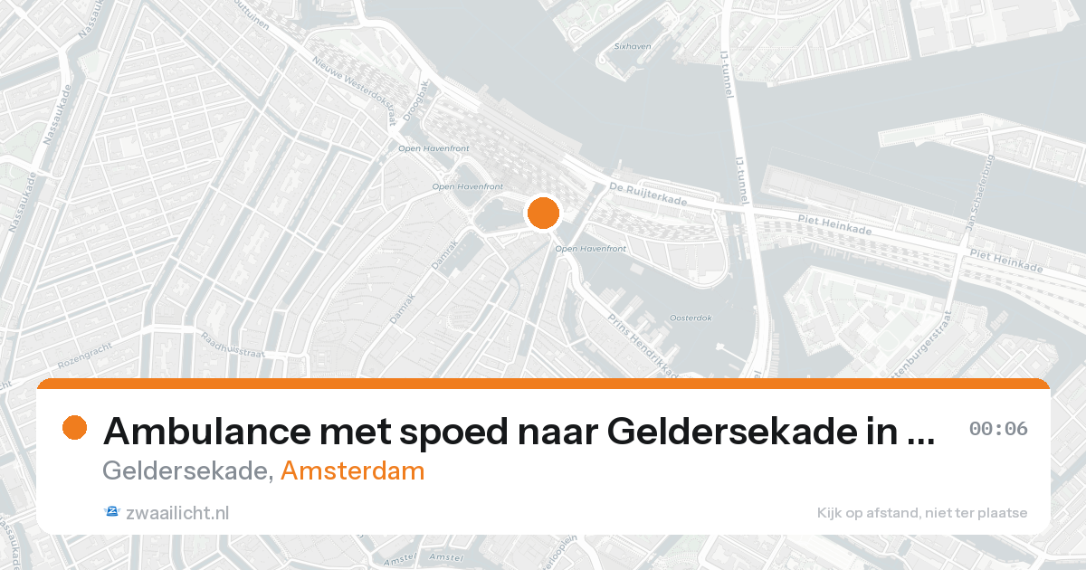 Ambulance met spoed naar Geldersekade in Amsterdam — 20 jul 2026