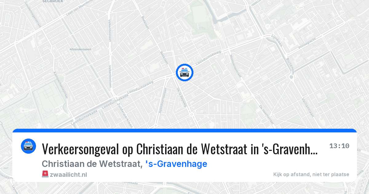 Verkeersongeval op Christiaan de Wetstraat in 's-Gravenhage — 6 mei 2026