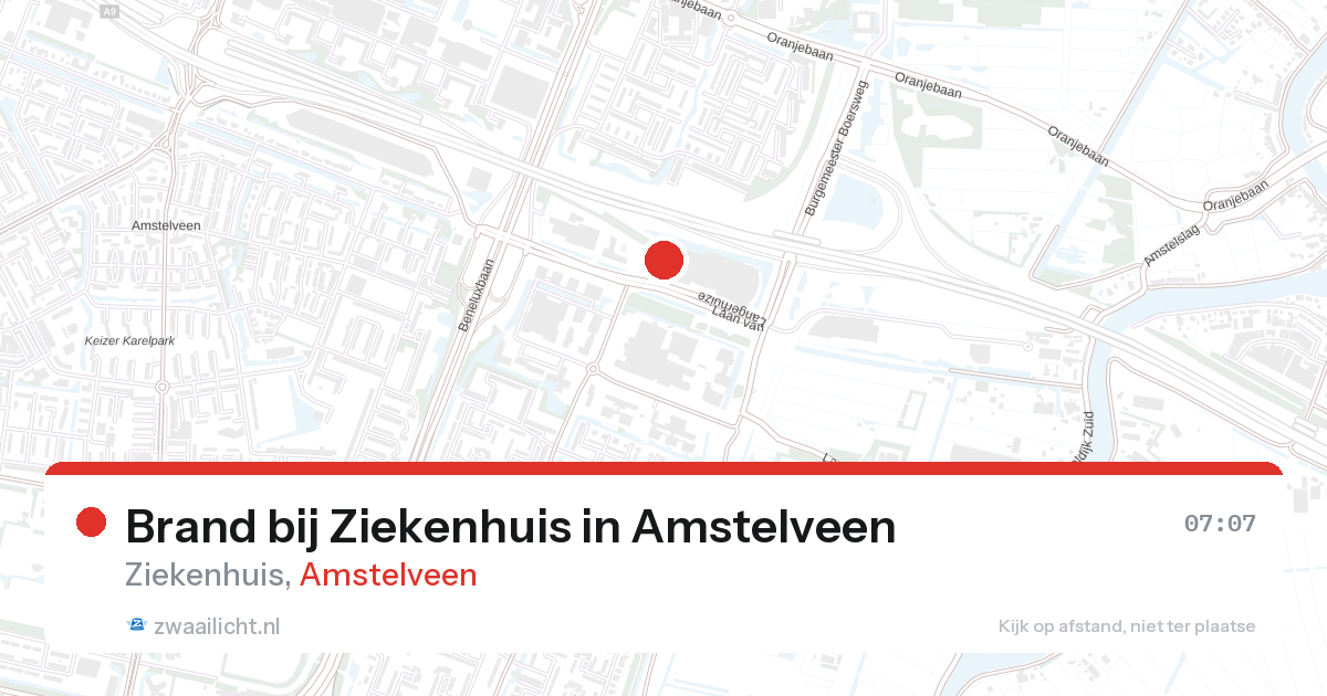Brand bij Ziekenhuis in Amstelveen — 25 jun 2026