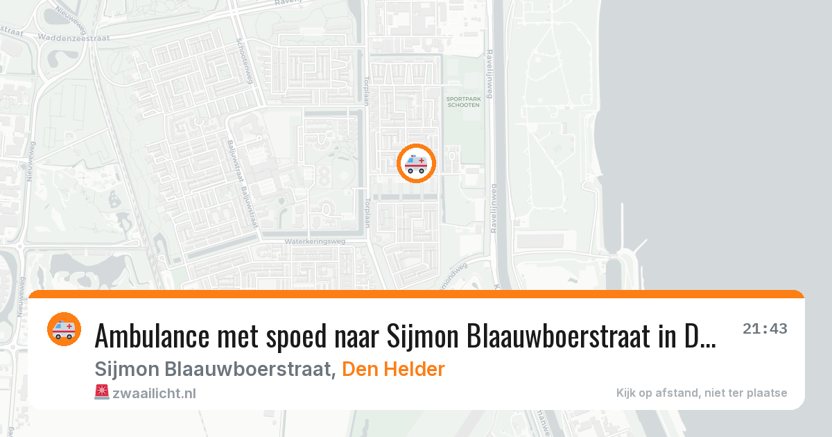 Ambulance met spoed naar Sijmon Blaauwboerstraat in Den Helder — 11 aug 2026