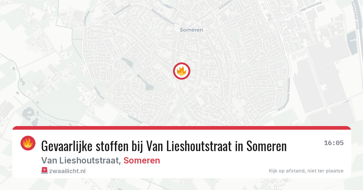 Gevaarlijke stoffen bij Van Lieshoutstraat in Someren — 30 mrt 2026