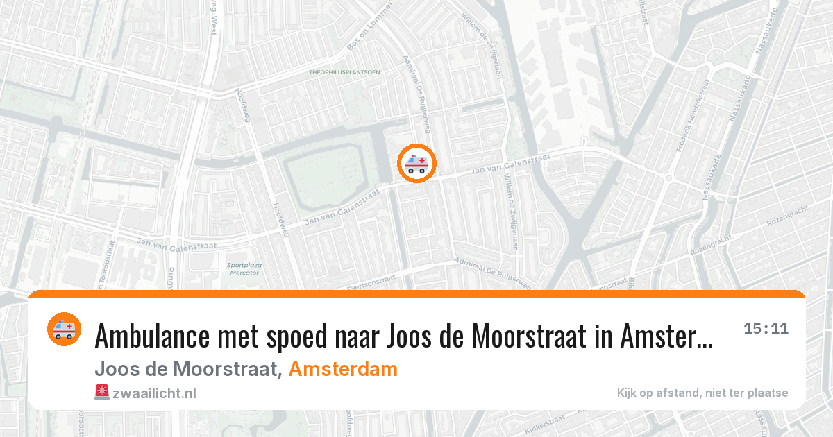 Ambulance met spoed naar Joos de Moorstraat in Amsterdam — 14 jun 2026