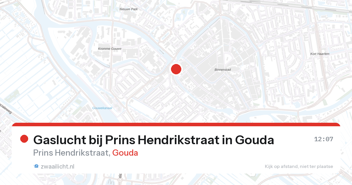 Gaslucht bij Prins Hendrikstraat in Gouda — 28 aug 2026