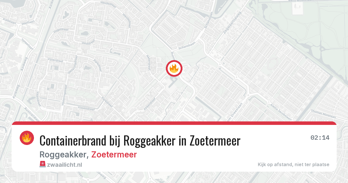 Containerbrand bij Roggeakker in Zoetermeer — 15 jun 2026