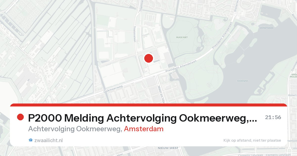 P2000 Melding Achtervolging Ookmeerweg, Amsterdam — 7 feb 2026
