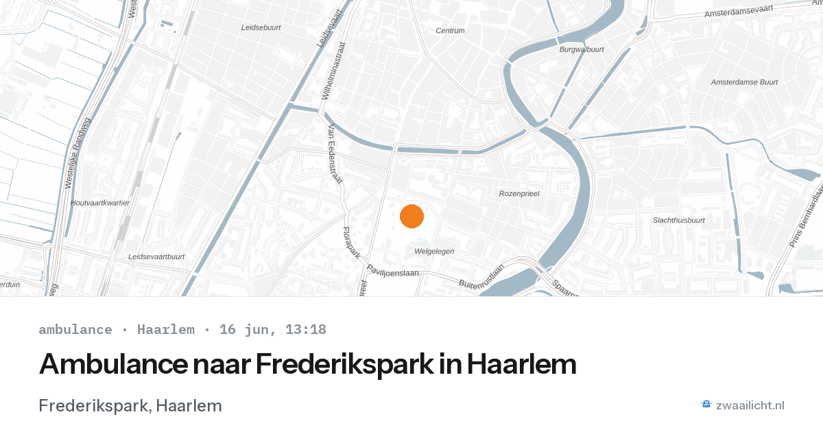 Ambulance naar Frederikspark in Haarlem — 16 jun 2026