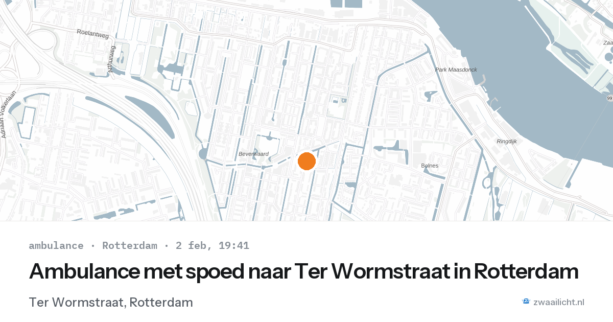 Ambulance met spoed naar Ter Wormstraat in Rotterdam — 2 feb 2026