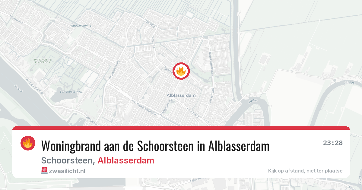 Woningbrand aan de Schoorsteen in Alblasserdam — 31 jan 2026