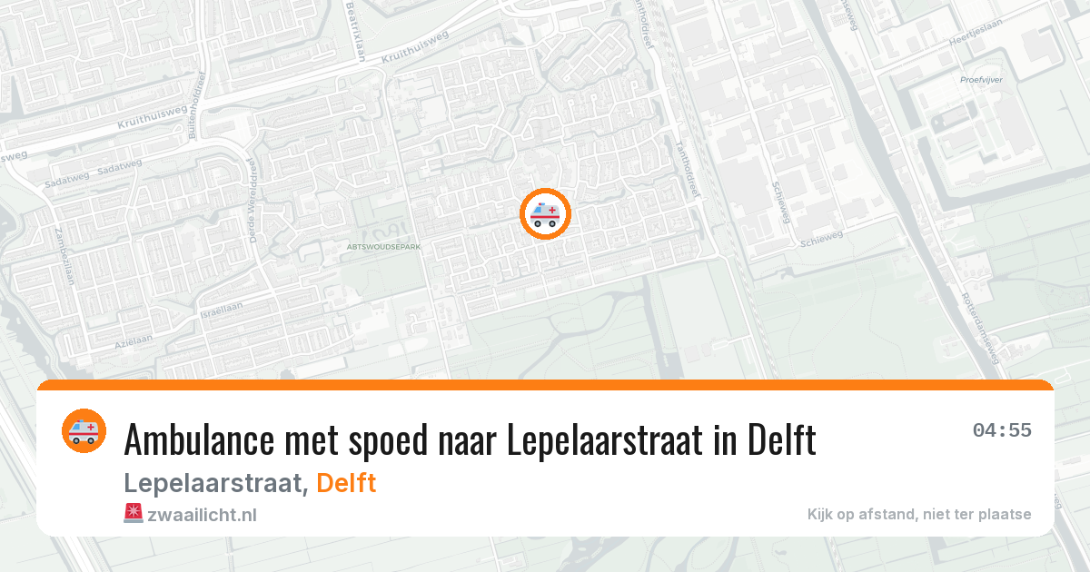 Ambulance met spoed naar Lepelaarstraat in Delft — 20 jun 2026