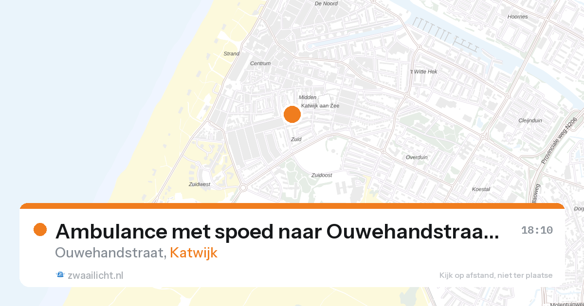 Ambulance met spoed naar Ouwehandstraat in Katwijk — 3 mrt 2026