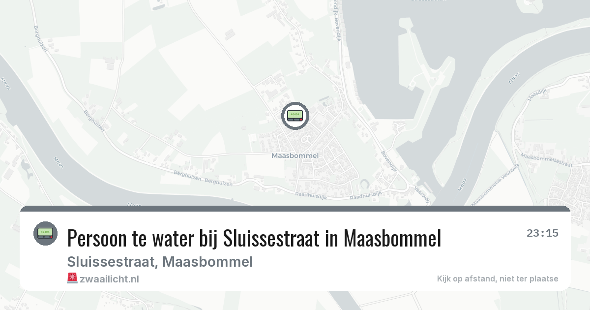 Persoon te water bij Sluissestraat in Maasbommel — 24 mei 2026