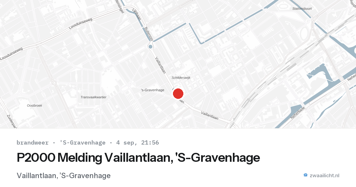 P2000 Melding Vaillantlaan, 'S-Gravenhage — 4 sep 2026