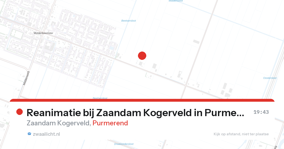 Reanimatie bij Zaandam Kogerveld in Purmerend — 27 aug 2026