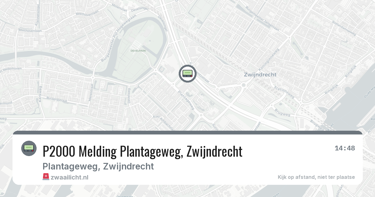 P2000 Melding Plantageweg, Zwijndrecht — 15 mei 2026