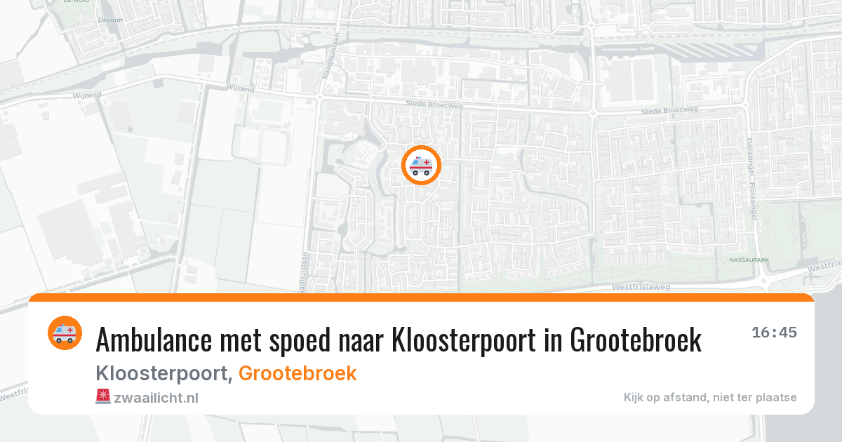 Ambulance met spoed naar Kloosterpoort in Grootebroek — 28 apr 2026