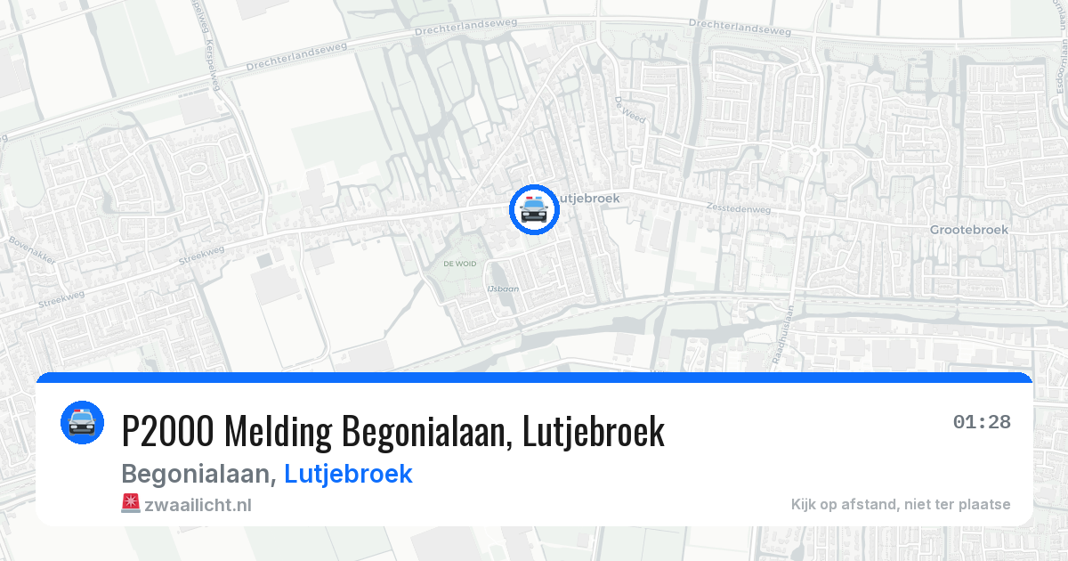P2000 Melding Begonialaan, Lutjebroek — 20 mrt 2026