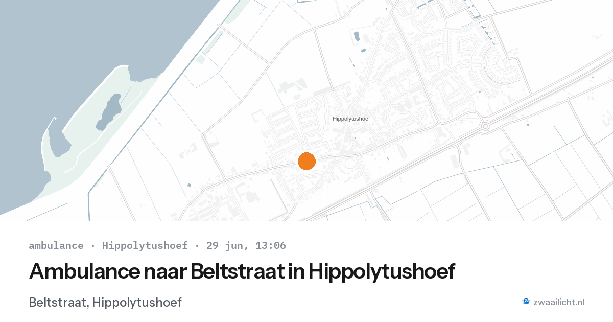 Ambulance naar Beltstraat in Hippolytushoef — 29 jun 2026
