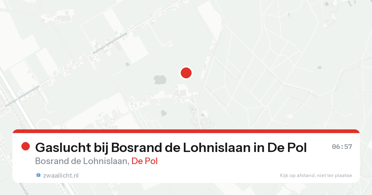 Gaslucht bij Bosrand de Lohnislaan in De Pol — 20 aug 2026