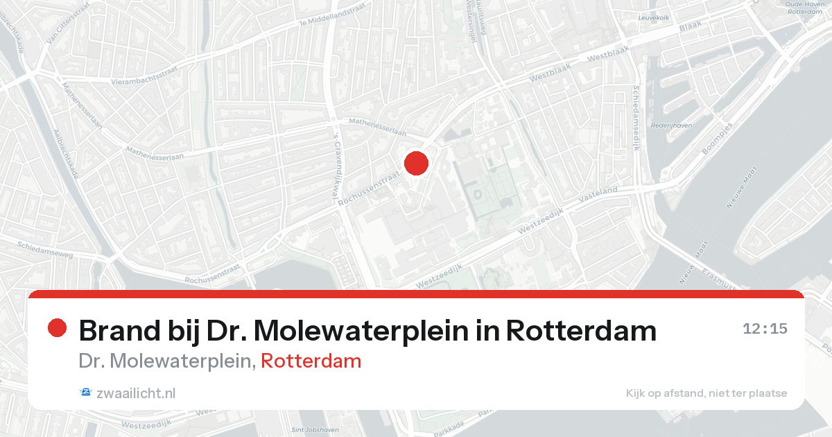 Brand bij Dr. Molewaterplein in Rotterdam — 24 aug 2026