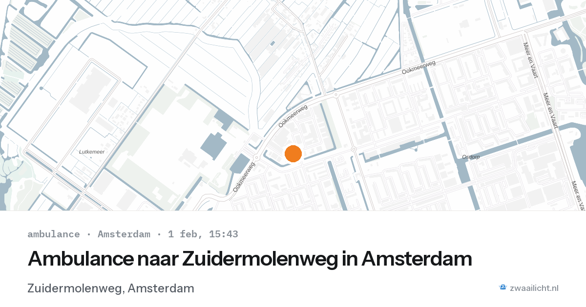 Ambulance naar Zuidermolenweg in Amsterdam — 1 feb 2026