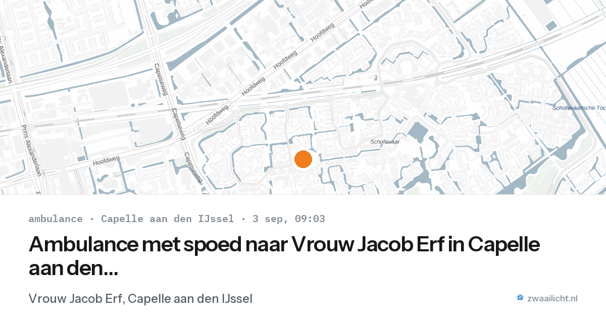 Ambulance met spoed naar Vrouw Jacob Erf in Capelle aan den IJssel — 3 sep 2026