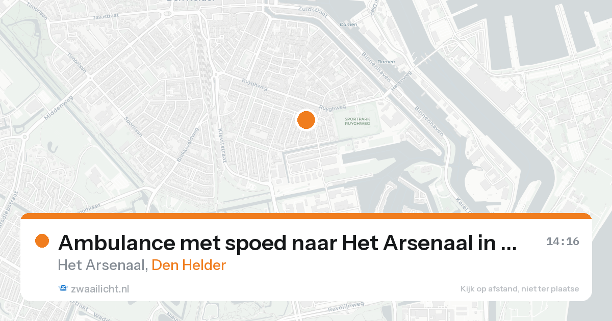 Ambulance met spoed naar Het Arsenaal in Den Helder — 18 aug 2026