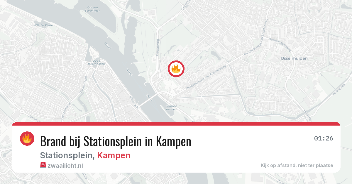 Brand bij Stationsplein in Kampen — 7 apr 2026