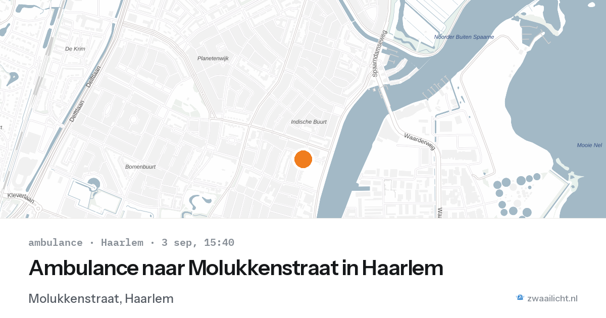 Ambulance naar Molukkenstraat in Haarlem — 3 sep 2026