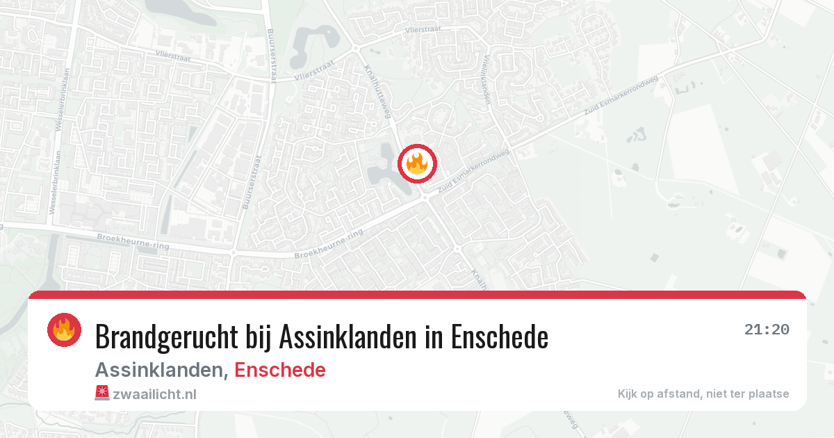 Brandgerucht bij Assinklanden in Enschede — 31 mei 2026