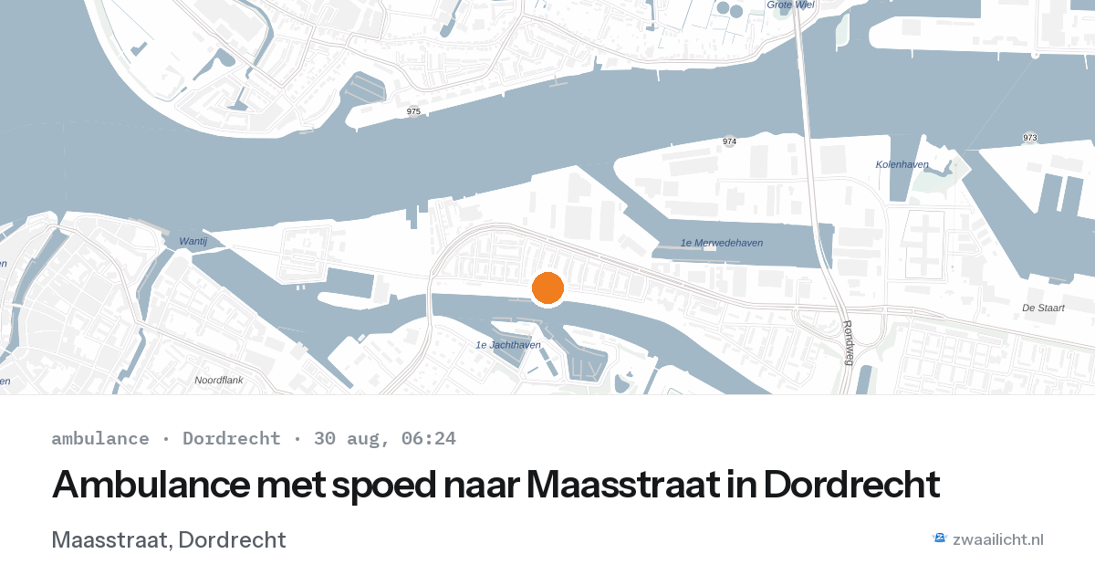 Ambulance met spoed naar Maasstraat in Dordrecht — 30 aug 2026