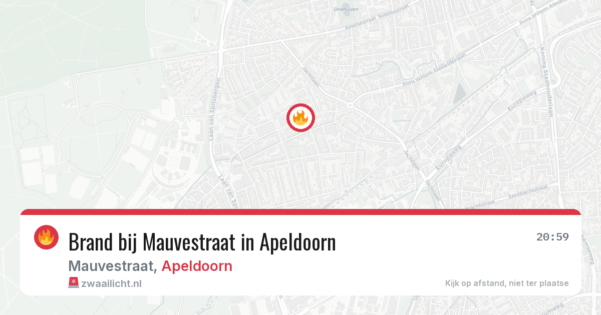 Brand bij Mauvestraat in Apeldoorn — 31 jul 2026