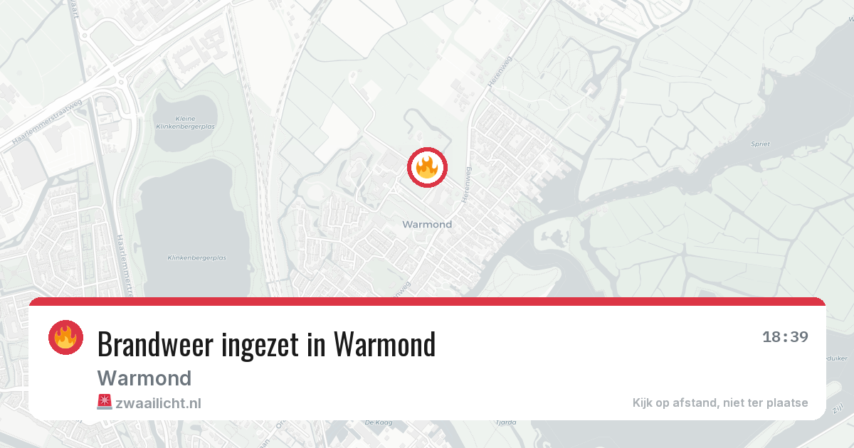 Brandweer ingezet in Warmond — 25 jun 2026 | 🚨 Zwaailicht.nl