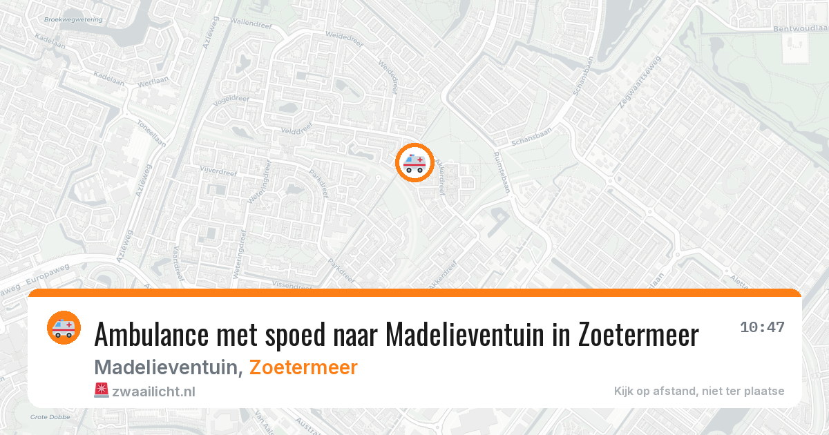 Ambulance met spoed naar Madelieventuin in Zoetermeer — 1 jul 2026
