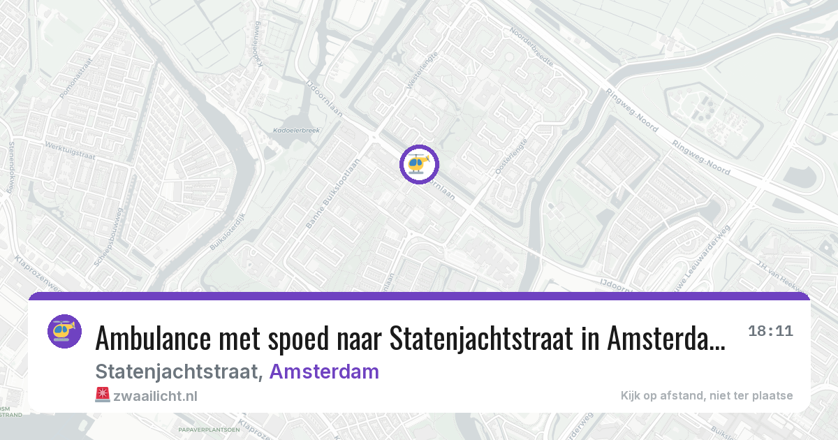 Ambulance met spoed naar Statenjachtstraat in Amsterdam — 13 aug 2026