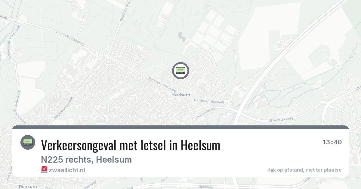 Verkeersongeval met letsel in Heelsum — 23 jul 2026