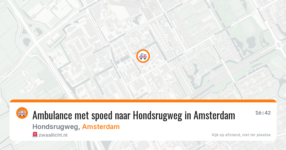 Ambulance met spoed naar Hondsrugweg in Amsterdam — 23 jun 2026