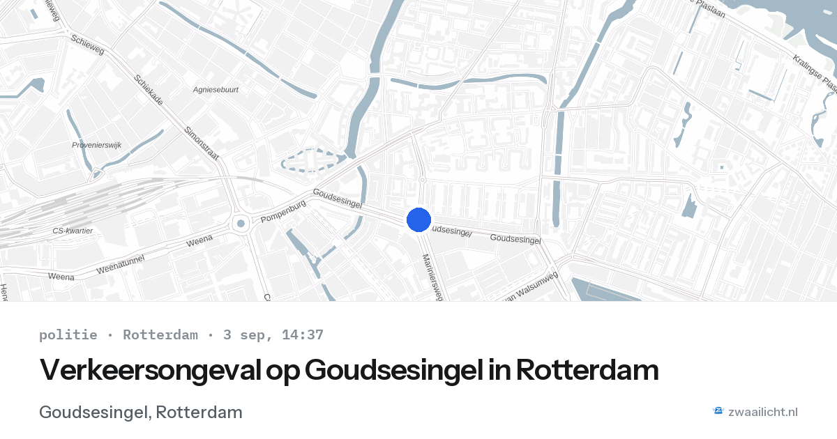 Verkeersongeval op Goudsesingel in Rotterdam — 3 sep 2026
