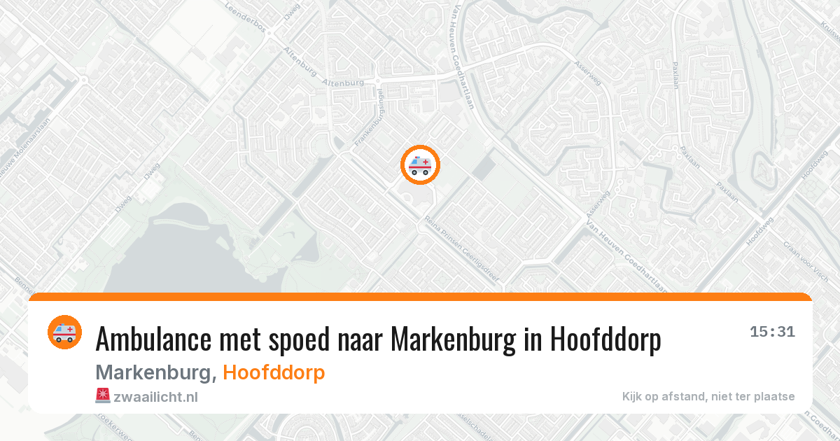 Ambulance met spoed naar Markenburg in Hoofddorp — 20 apr 2026