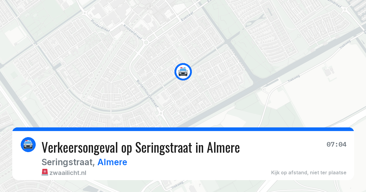 Verkeersongeval op Seringstraat in Almere — 18 jul 2026