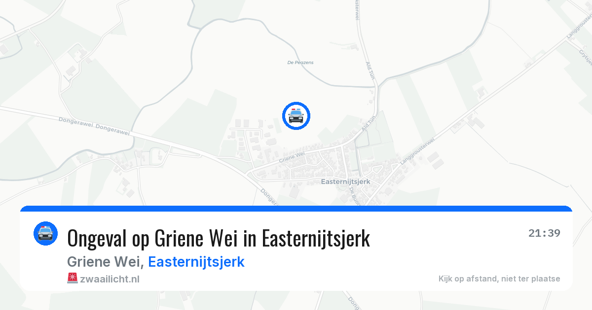 Ongeval op Griene Wei in Easternijtsjerk — 13 mei 2026