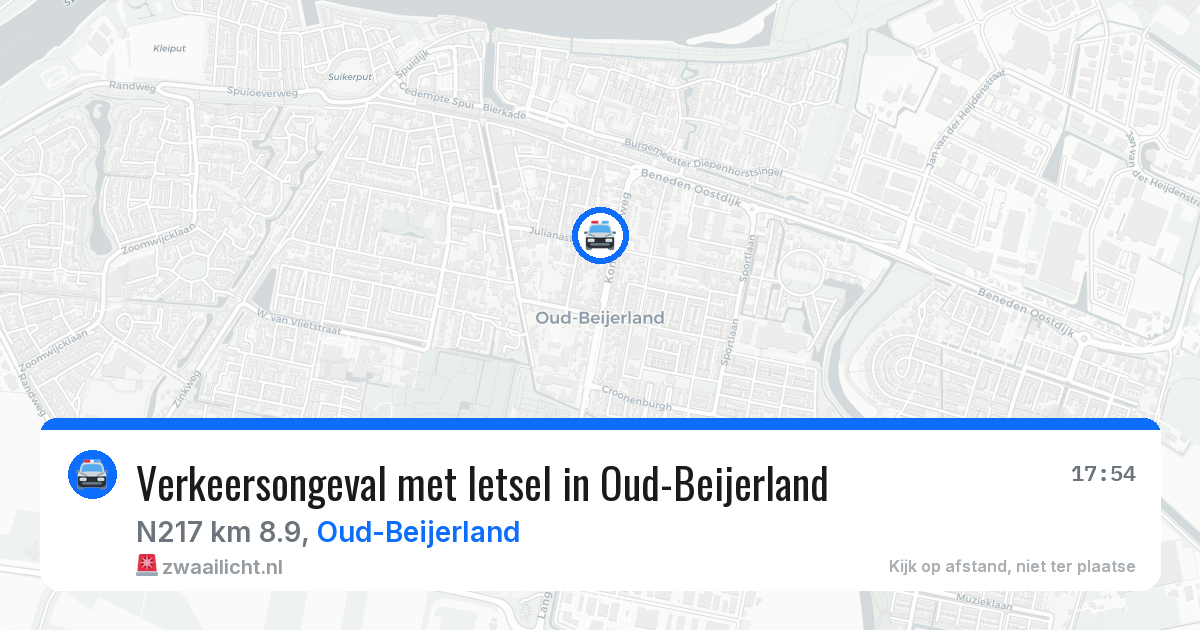 Verkeersongeval met letsel in Oud-Beijerland — 26 jun 2026