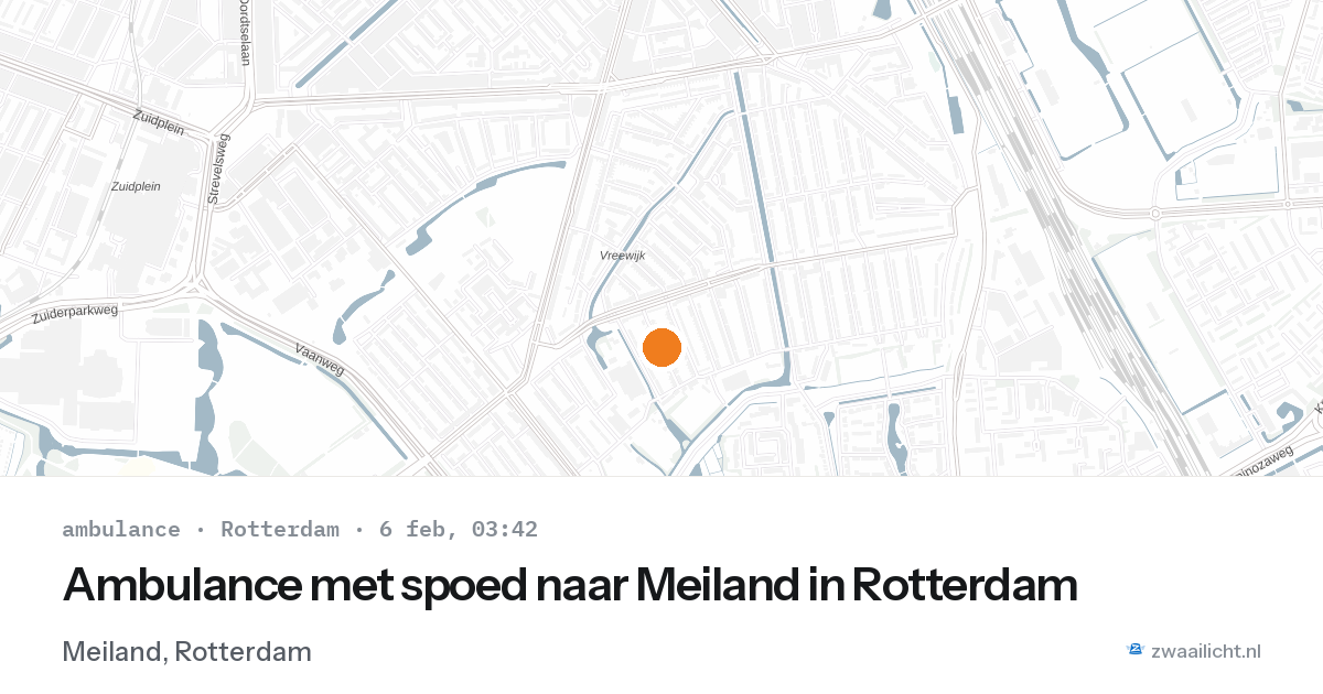 Ambulance met spoed naar Meiland in Rotterdam — 6 feb 2026