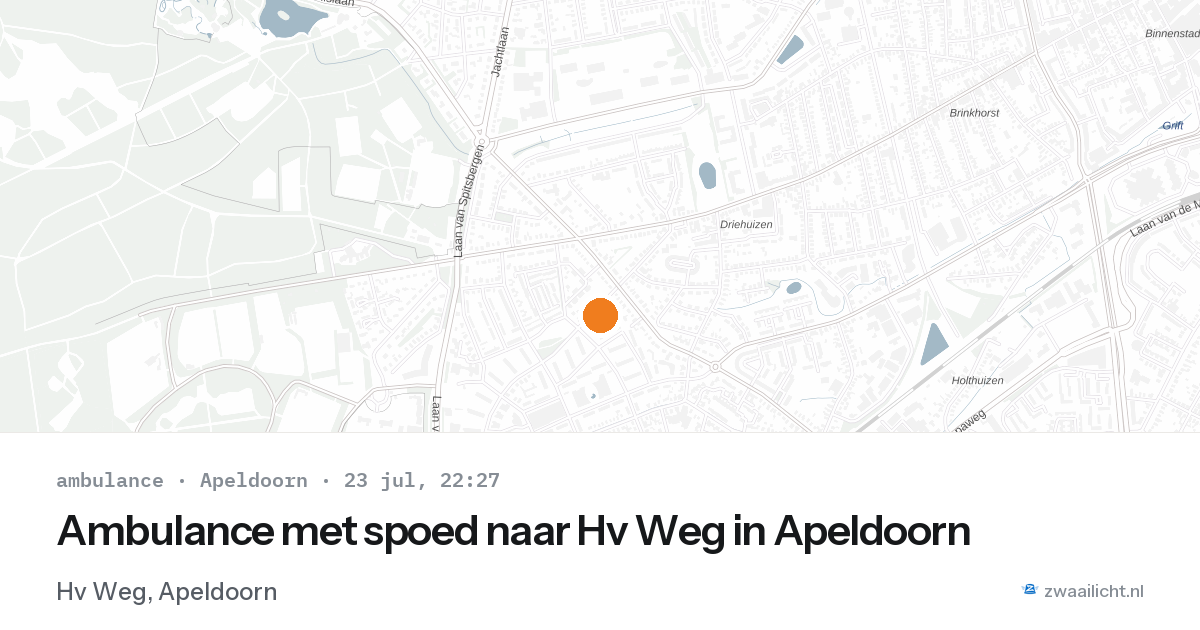 Ambulance met spoed naar Hv Weg in Apeldoorn — 23 jul 2026
