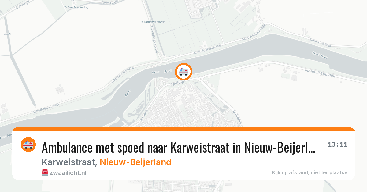 Ambulance met spoed naar Karweistraat in Nieuw-Beijerland — 27 mrt 2026