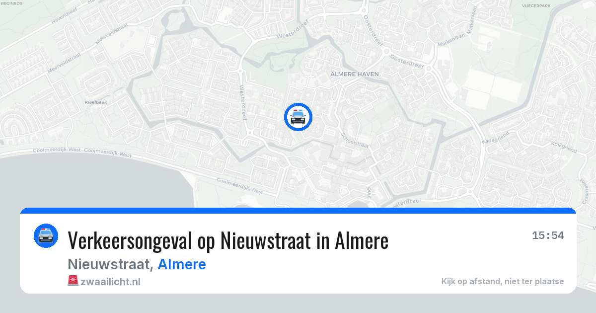 Verkeersongeval op Nieuwstraat in Almere — 23 jan 2026
