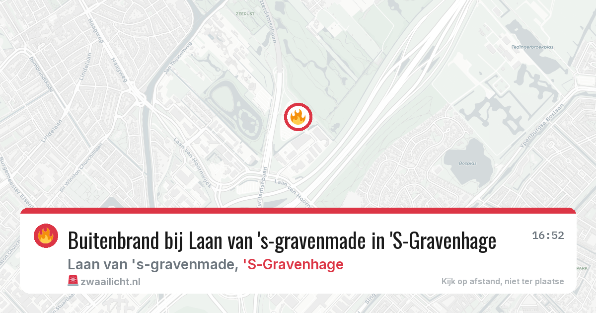 Buitenbrand bij Laan van 's-gravenmade in 'S-Gravenhage — 12 aug 2026