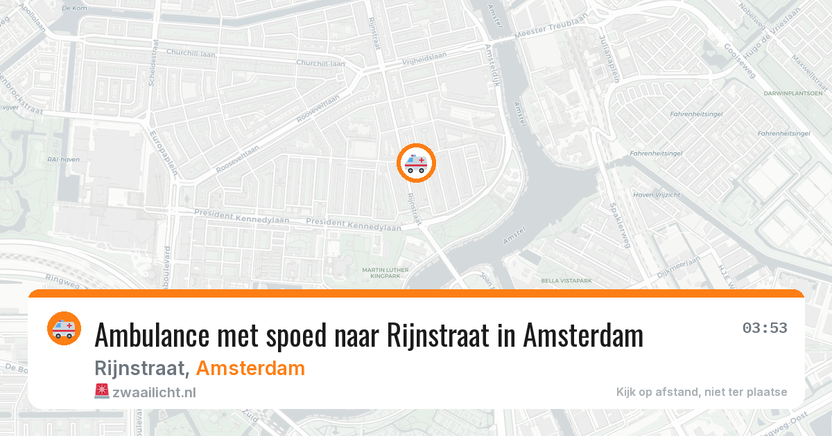 Ambulance met spoed naar Rijnstraat in Amsterdam — 27 jun 2026